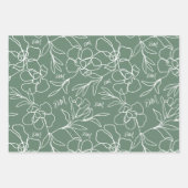 Papier cadeau personnalisé avec monogramme floral (Devant 3)