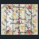 Papier Cadeau Personnalisé Bois Rustique Mariage Oiseaux dorés<br><div class="desc">C'est un papier d'emballage personnalisé. Vous pouvez écrire votre seul texte. Un salut pour nouveau mariage,  amis,  couple,  mère,  soeur,  etc Parfait rythme pour le cadeau mariage,  anniversaire,  anniversaire,  fête de bachelorette. Un style vintage à la française.</div>