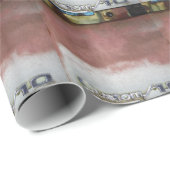 Papier Cadeau personnalisé de luxe rose et blanc (Coin rond)