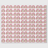 Papier Cadeau Personnalisé Famille unique Boho Rainbow (Plat)