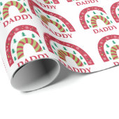 Papier Cadeau Personnalisé Famille unique Boho Rainbow (Coin rond)