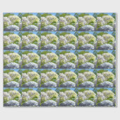 Papier cadeau personnalisé Fleurs d'hortensia (Plat)