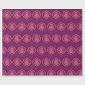 Papier Cadeau Personnalisé Fuchsia islamique Aïd Moubarak (Plat)