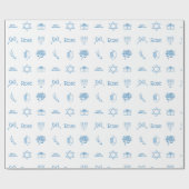 Papier Cadeau Personnalisé Hanoukka Preppy Sweet (Plat)