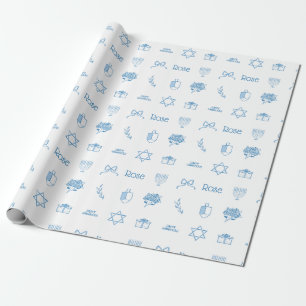 Papier Cadeau Personnalisé Hanoukka Preppy Sweet