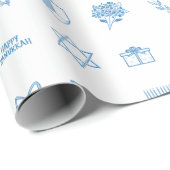 Papier Cadeau Personnalisé Hanoukka Preppy Sweet (Coin rond)