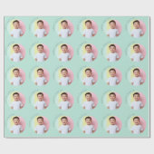 Papier Cadeau Personnalisé Happy Easter Green (Plat)