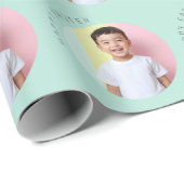 Papier Cadeau Personnalisé Happy Easter Green (Coin rond)