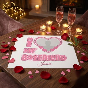 Papier Cadeau Personnalisé J'aime mon petit ami – Ajouter une ph