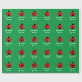 Papier Cadeau Personnalisé mignon enfants en coccinelle Noël (Plat)