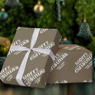 Papier Cadeau Personnalisé Moderne Vacances de Noël