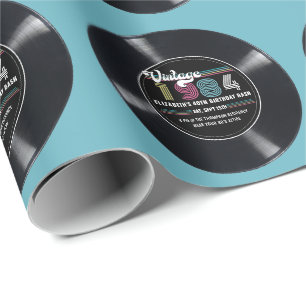 Papier Cadeau Personnalisé N'importe quel âge Vintage Rock N'Rol