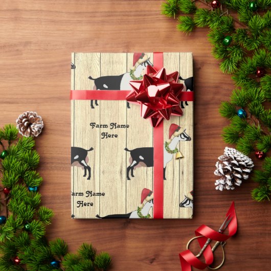 Papier Cadeau Personnalisé Noël Rustique Alpine Dairy Chèvre (Cadeau de vacances)