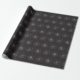 Papier cadeau personnalisé noir/blanc Magnolia Flo