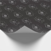 Papier cadeau personnalisé noir/blanc Magnolia Flo (Coin)