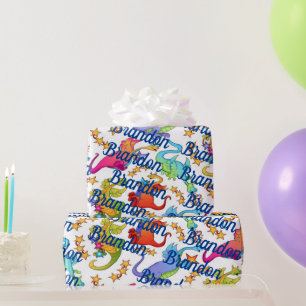 Papier cadeau personnalisé pour enfants dragons co