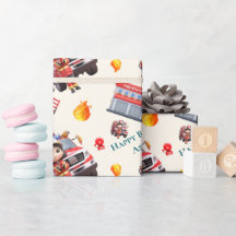 Papier cadeau personnalisé pour l'anniversaire des