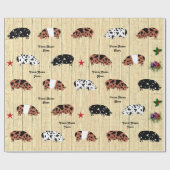 Papier Cadeau Personnalisé Rustique Noël KuneKune Cochon Herd (Plat)