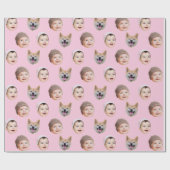 Papier Cadeau Personnalisé Visage bébé, Personnalisé Famille 3 P (Plat)