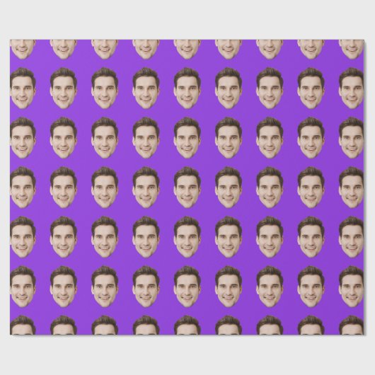 Papier Cadeau Personnalisé Visage Personnalisé Anniversaire Soir (Plat)