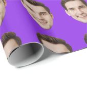 Papier Cadeau Personnalisé Visage Personnalisé Anniversaire Soir (Coin rond)