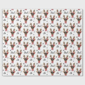 Papier Cadeau Personnalisé Visage Photo Reinder Noël Vacances Bl (Plat)