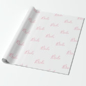 Papier Cadeau Personnalisée Rose Girly Nom Élégant Mariée Wrappi (Déroulé)