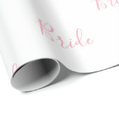 Papier Cadeau Personnalisée Rose Girly Nom Élégant Mariée Wrappi (Coin rond)