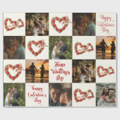 Papier Cadeau Personnaliser 10 Photos Heureuse Sainte-Valentin R (Plat)