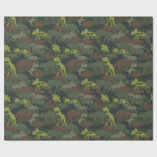 Papier Cadeau Personnaliser Anniversaire Caméléon Dinosaure Silh