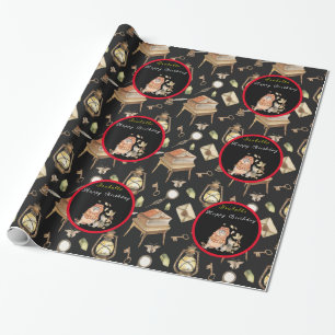 Papier Cadeau Personnaliser Automne Raccoon Texte et couleur
