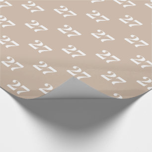 Papier Cadeau Personnaliser avec/Initial, Lettre blanche, Numéro