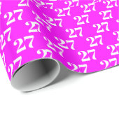 Papier Cadeau Personnaliser avec/Initial, Lettre blanche, Numéro (Coin rond)