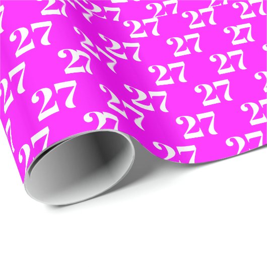 Papier Cadeau Personnaliser avec/Initial, Lettre blanche, Numéro (Coin rond)