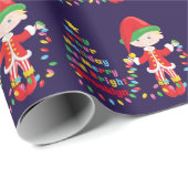 Papier Cadeau Personnaliser Blonde Boy Elf (Coin rond)