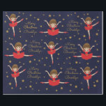 Papier Cadeau Personnaliser Brunette Christmas Ballerina<br><div class="desc">Personnalisez la Ballerina de Noël. Enveloppe cadeau pour le danseur sur votre liste de Noël. Veuillez consulter d'autres produits personnalisés!</div>
