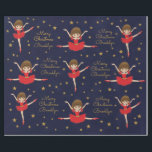 Papier Cadeau Personnaliser Brunette Christmas Ballerina<br><div class="desc">Personnalisez la Ballerina de Noël. Enveloppe cadeau pour le danseur sur votre liste de Noël. Veuillez consulter d'autres produits personnalisés!</div>