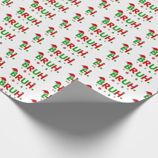 Papier Cadeau Personnaliser Ce Design : Bruh Mème Drôle Noël (Coin)