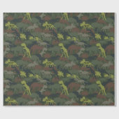 Papier Cadeau Personnaliser Dinosaur Silhouette Camouflée Annive (Plat)