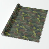 Papier Cadeau Personnaliser Dinosaur Silhouette Camouflée Annive (Déroulé)