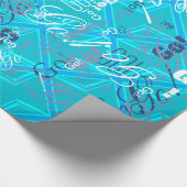 Papier Cadeau Personnaliser Drapeau Union Jack Turquoise (Coin)