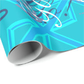 Papier Cadeau Personnaliser Drapeau Union Jack Turquoise (Coin rond)