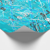 Papier Cadeau Personnaliser Drapeau Union Jack Turquoise (Coin)