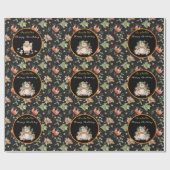 Papier Cadeau Personnaliser du raton laveur botanique Texte et c (Plat)