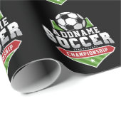 Papier Cadeau Personnaliser Football AJOUTER TEXTE Varsity Team (Coin rond)