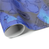 Papier Cadeau Personnaliser Holiday HAPPY HANOUKKA Wrapping Papi (Coin rond)