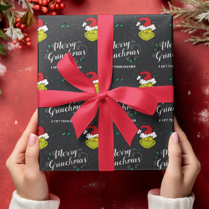 Papier Cadeau Personnaliser le nom de famille - Grinch