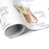 Papier Cadeau Personnaliser le nom de l'enfant Pierre le lapin (Coin rond)