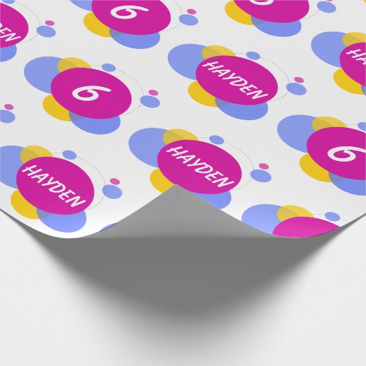 Papier Cadeau Personnaliser le nom de répétition et les enfants (Coin)