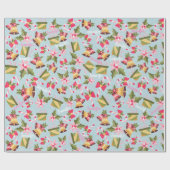 Papier Cadeau Personnaliser le nom en rose blanc mignon cadeau d (Plat)